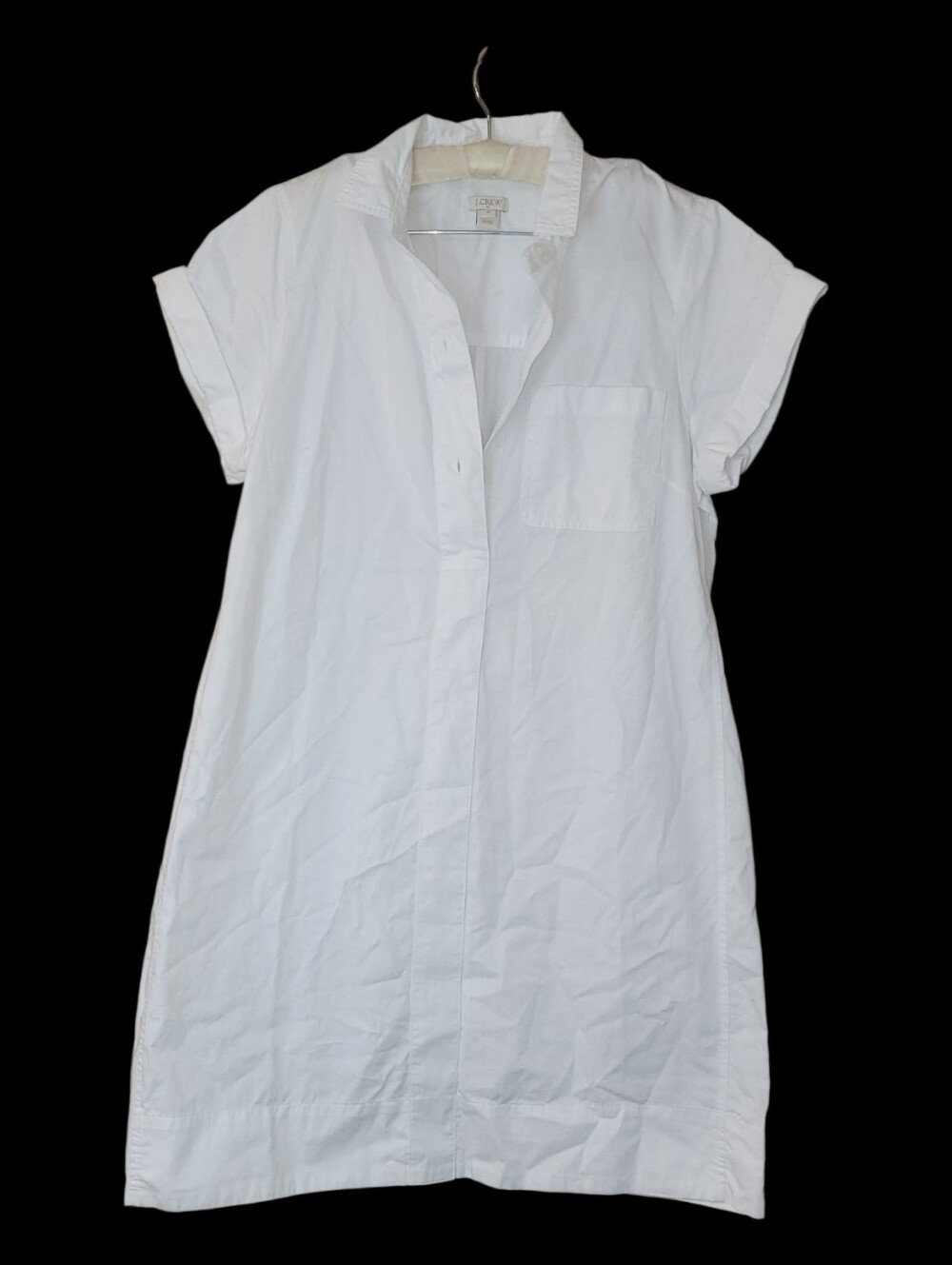 J. Crew White Short Sleeve Shirt Dress